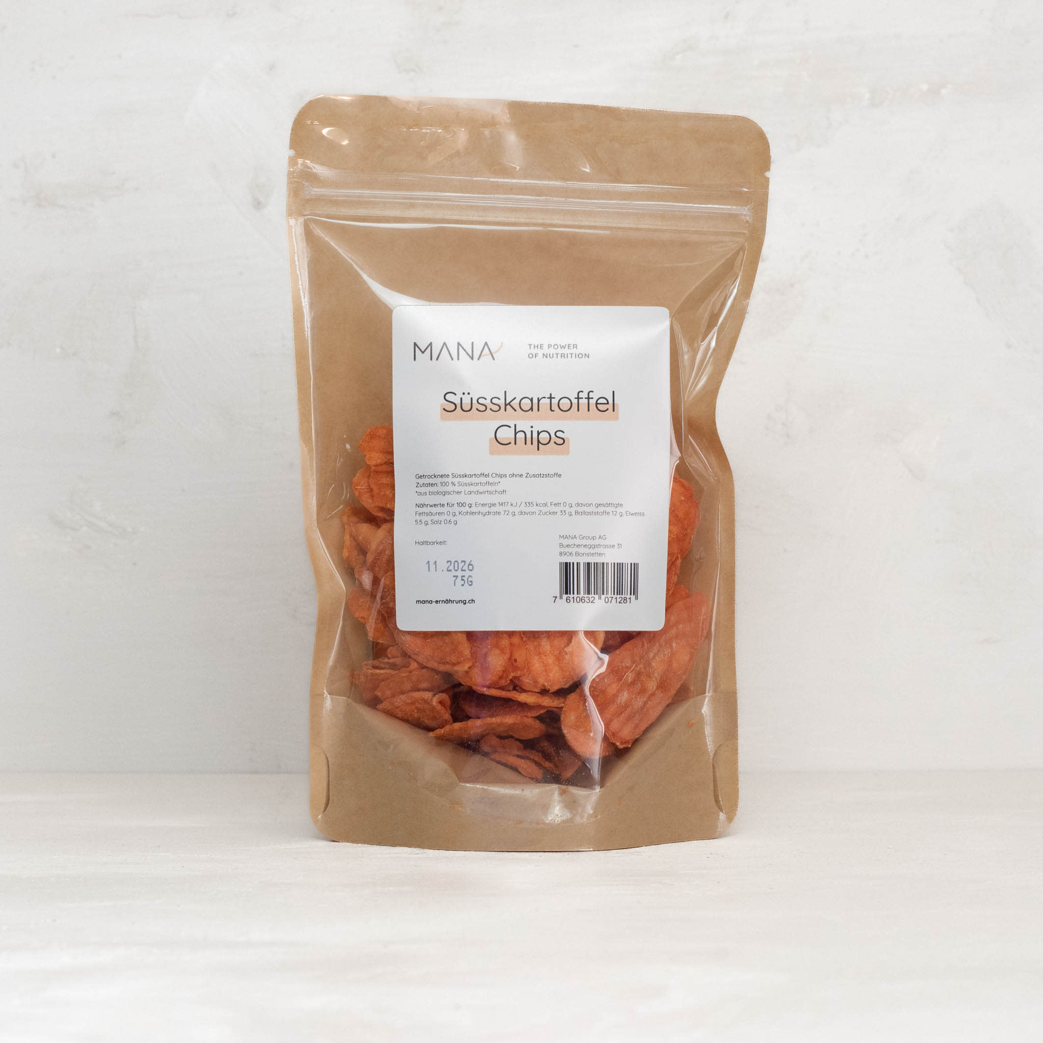 Süsskartoffel Chips getrocknet ohne Zusätze